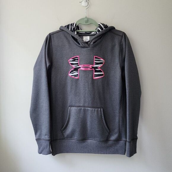 2 UNDER ARMOUR HOODIES | Gray, Pink | Women's Small | Draw String Sweatshirts - Picture 2 of 12